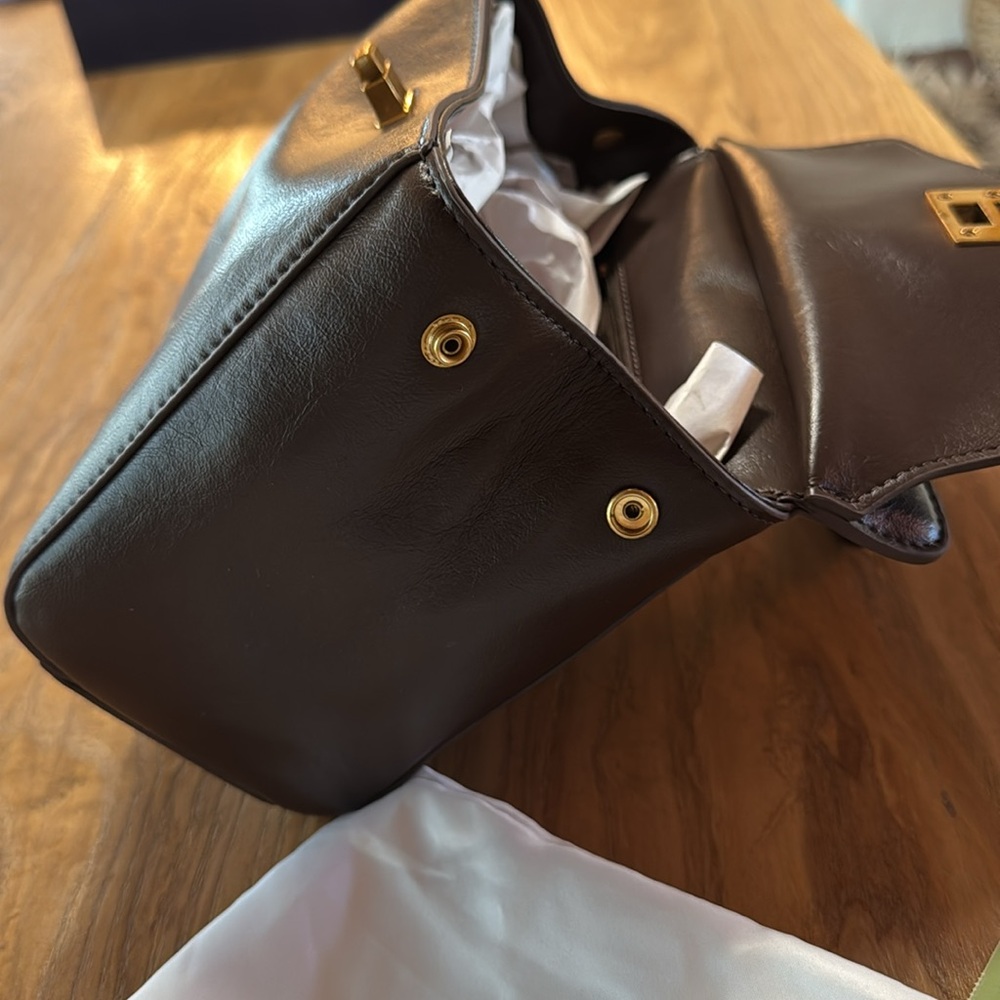 JW PEI Dark Brown Satchel with Gold Hardware - Picture 4 of 7